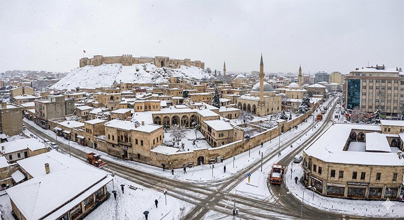 Karlı Gaziantep manzarası ve Gaziantep Kalesi 2026